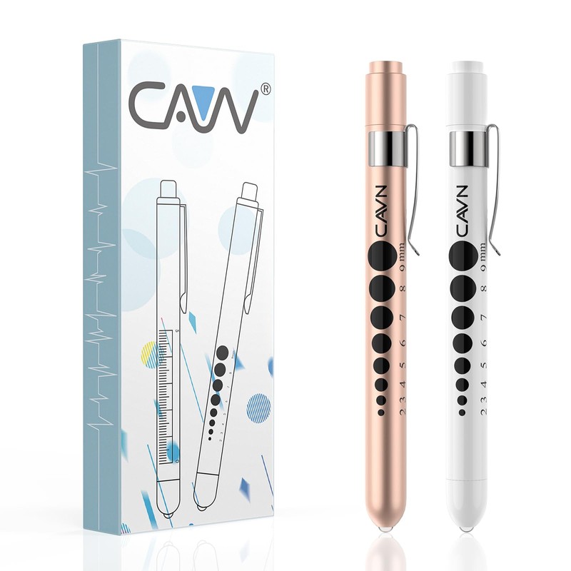 CAVN Pen Light with Pupil Gauge LED Penlight for Nurses