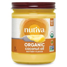 Nutiva - Sabor mantecoso refinado orgánico del aceite de coco - 14 oz.