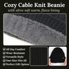 Funky Junque Cable Knit Fleece Lined Beanie - Black