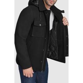 Cole Haan Men's Lined Cold Weather Casual Coat, Black