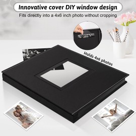 Popotop Photo Album 4x6 500 Pockets with Leather Hardcover Cover, Large Photo Album Binder Book with 50Pcs Pages for Family Travel Wedding Baby Gifts