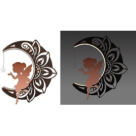 Sunset Vista Designs 94287 Decorative Hanging Metal Art for Wall or Fence, Moon Fairy