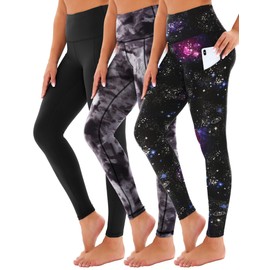 Showitty 3 Pack Leggings for Women with Pockets, High Waisted Plus Size Workout Compression Yoga Pants(S-5XL)