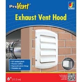 Dundas Jafine (5)-Dundas Jafine ProVent 6 In. White Louvered Dryer Vent Hood BLH6WZW