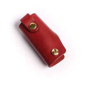[モカ] レザー 革 キーケース 01 おしゃれ コンパクト シンプル メンズ ヌメ革 プレゼント Red