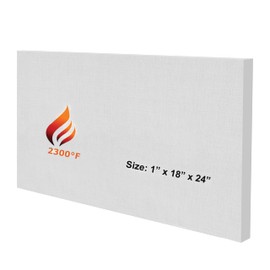 Ceramic Fiber Board - 1" Thick x 18" x 24" - 2300F Rated - Pack of 1 - Fireproof Board - Ceramic Insulation Baffle Board for Stove, Fireplace, Pizza Oven, Forge, Furnace, Kiln, Boiler