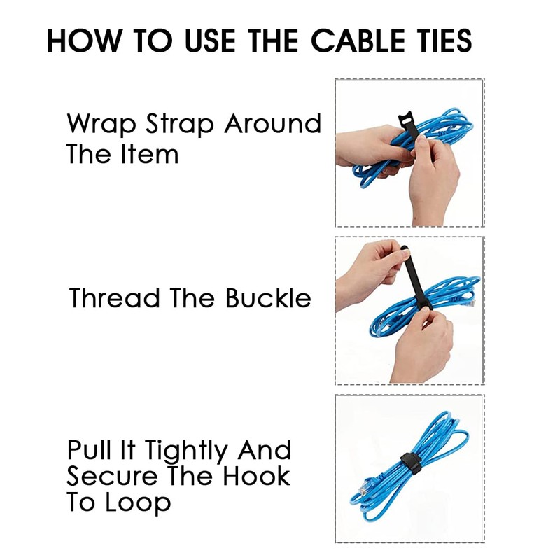 Swift Direct 8-Inch 100 Pcs Reusable Cable Ties, Premium Quality