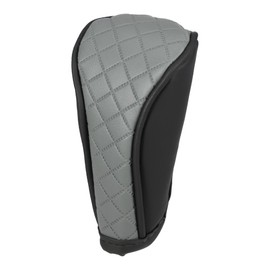 Motoforti Universal Car Manual Gear Shift Cover with Zipper Shift Knob Cover Gear Stick Cover Shift Gear Cover, Fashionable, Faux Leather, Black Gray