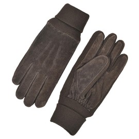 Harssidanzar SM045EU Men's Winter Gloves Warm Wool Fleece Lined Suede Gloves, brown