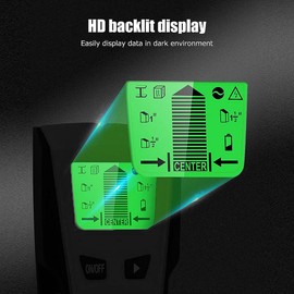 Wanjorlay Wall Metal Detector Electronic Wood Studs Finder Wire Scanner LCD Display TH210 Black