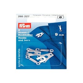 Prym 265227 Hosen/Rockhaken und Stege ST 9 mm silberfarbig, Metal, Silber, Maulbreite