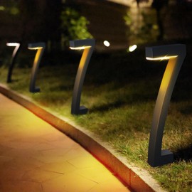 Ousam Led Solar Lawn Lights 7-Shaped Solar Walkway Light Outdoor IP65 Waterproof Dusk to Dawn for Driveway, Lawn, 6 Pack