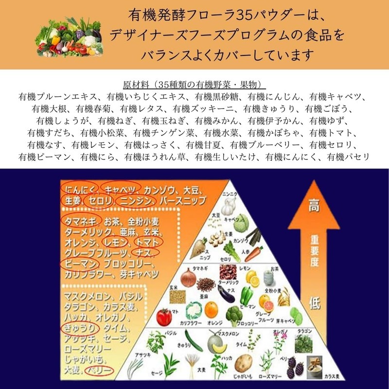 有機発酵フローラ35パウダー 50g 25日分 粉末 サプリ プロバイオティクス熟成酵素 JAS認証