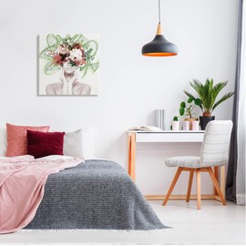 Stupell Industries Conceptual Flower Face Woman Canvas Wall Art, Design by Irena Orlov