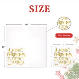 Home Alone Christmas Decorations, Funny Christmas Cocktail Napkins, 50 Pack Home Alone Beverage Paper Napkins, Home Alone Merch Gifts Christmas Party Supplies, Holiday Table Decor, 3-Ply, 5x5 inch