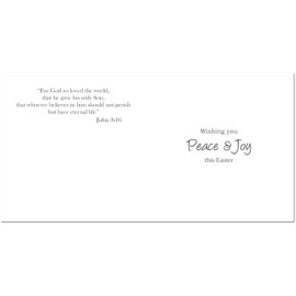 doodlecards Easter Card He is Risen Cross Square Size with Plain Envelope