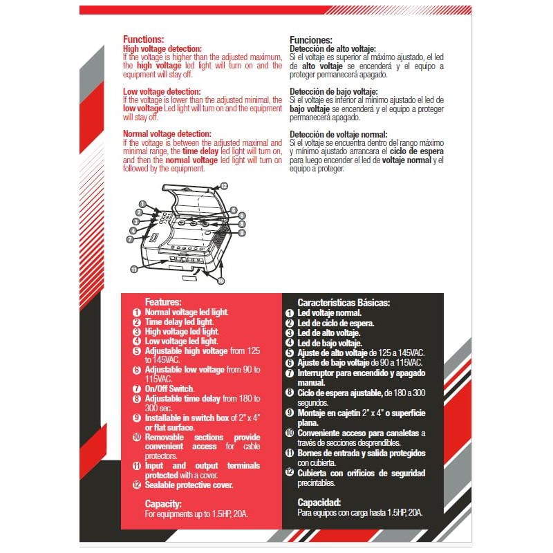 Voltage Surge Protector for AIR Conditioner Inverter 115V – 50/60Hz