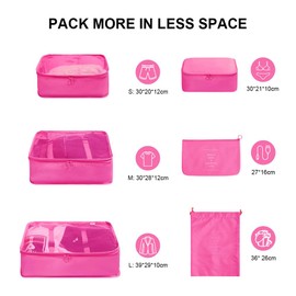 OSDUE Packing Cubes for Suitcases 6pcs, Travel Packing Cubes, Travel Essentials, Clothes Shoes Cosmetics Toiletries Storage Bags, Travel Accessories