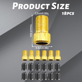 GegXcn Presta Valve Adapter, Schrader to Presta Adapter, 6 Brass Adapters with 12 Black Plastic Caps, Compatible with Bike Pumps and Air Compressors, for Bicycle and Car Tire Inflation