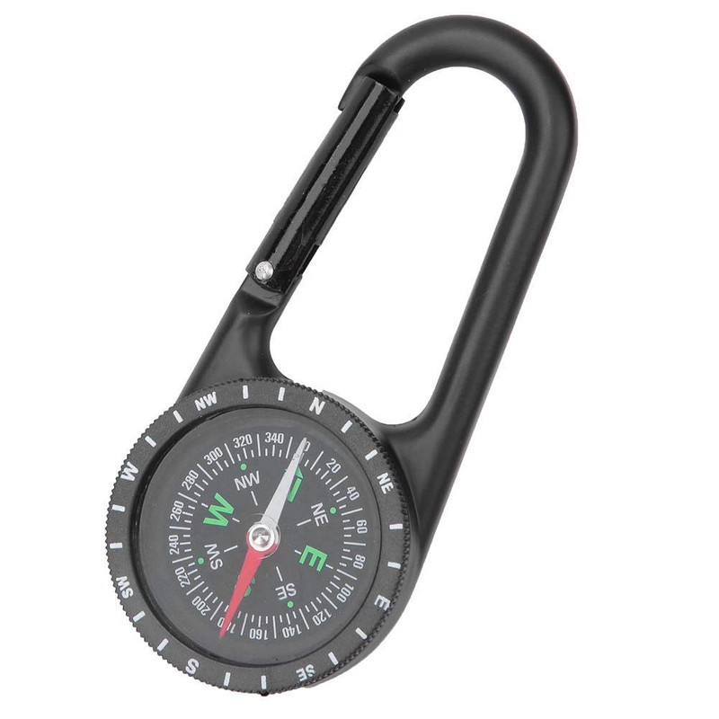 Delaman Carabiner Compass, Zinc Alloy Portable Carabiner Compass with Graduated