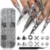 Kinretixia Goth Nail Charms, 3D Triangle and Spike Gothic Punk