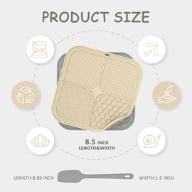 ChefAide 2 Pack Lick Mat for Dogs,Upgraded 8.5×8.5 inches Licking Mats with Suction Cups,Slow Feeder Licking Pad for Anxiety Relief and Boredom Reducer,Suitable for Dog Training