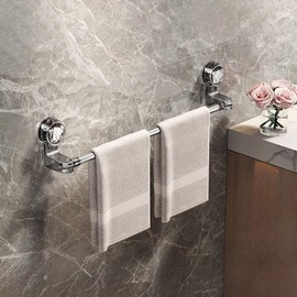 Adjustable No-Drill Towel Rack for Bathroom & Kitchen Walls Transparent Black/30-60cm