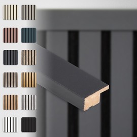 HEXIM End Strip 137.5 x 2.7 cm, Suitable for Our Acoustic Panels, Flexible Slat Wall, Wood, MDF Wall Panels, Slat Cladding, Wall Cladding (1 End Strip, Black Lead - APAH05)