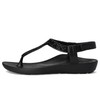 Aetrex Skyler Zehensandalen, Schwarz, geprägt, 38 EU