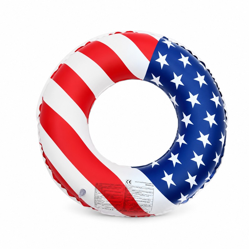 Patriotic Inflatable Swim Ring for Pool & Beach – 36-Inch