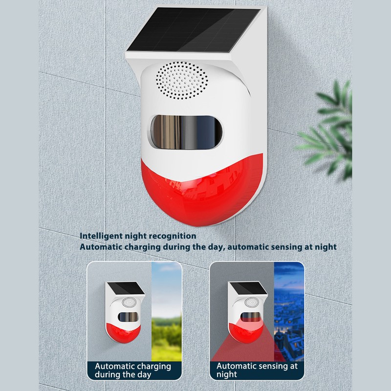 Solar Strobe Light Alarm Waterproof Waterproof Anti Theft Outdoor Motion