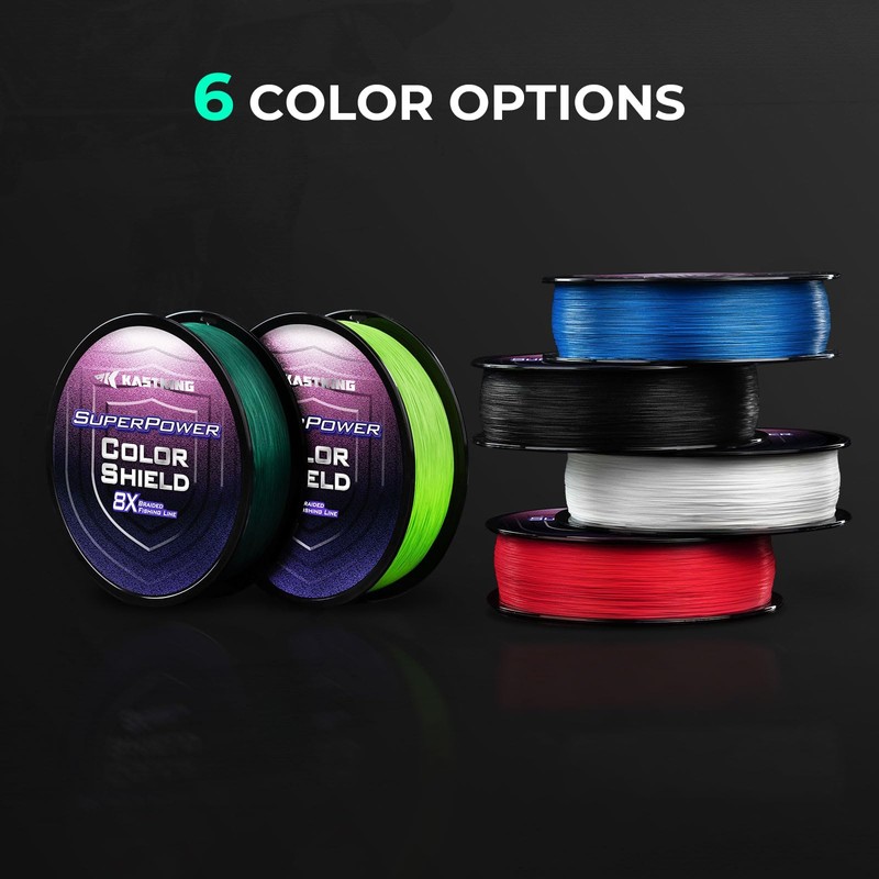 KastKing Superpower ColorShield Braided Fishing Line, Red,10LB,150Yards,X8