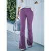 Sidefeel Women's Flare Pants Elastic Waist Corduroy Bell Bottom Trousers