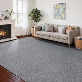 CHAMPLANT Washable Area Rug 8x10 Feet Grey Non Slip Living Room Kitchen Rugs Indoor Entryway Rug Floor Carpet for Dining Living Room Bedroom