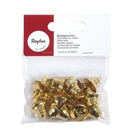 Rayher 2507206 Metallglöckchen, 16 mm, SB-Btl. 20 Stück, gold