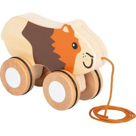 small foot Wooden Pull-Along Toy with Rubberised Wheels, Promotes Motor Skills and Learning to Walk, for Children from 1 Year, 12634, Coloured