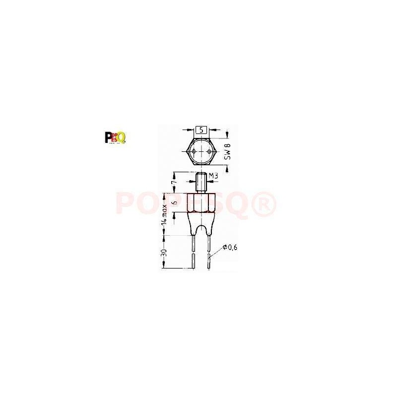 POPESQ® THERMISTOR 100K NTC Thread/Thread M3 Temperature Sensor Arduino MCU