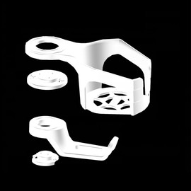 2Pcs Computer Drink Holder and Headphone Holder,Computer Desk Accessories Mic Stand Cup Holder Office Desk Gaming Headset Stand,360° Rotatable Gaming Drink Holder,Gaming Table Accessories (White)