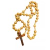 Giant Big Beads Rosario Natural Wood Jesus WOOD Cross XL