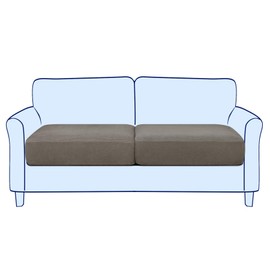 subrtex Stretch Cushion Covers Couch Cushion Slipcovers RV Seat Covers Chair Loveseat Sofa Cushion Protector Spandex Elastic Furniture Protector for Seat (2 Packs, Taupe)