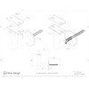 Inline Design Handrail Bracket, Stainless Steel 316, Luminous Quasar, Matte