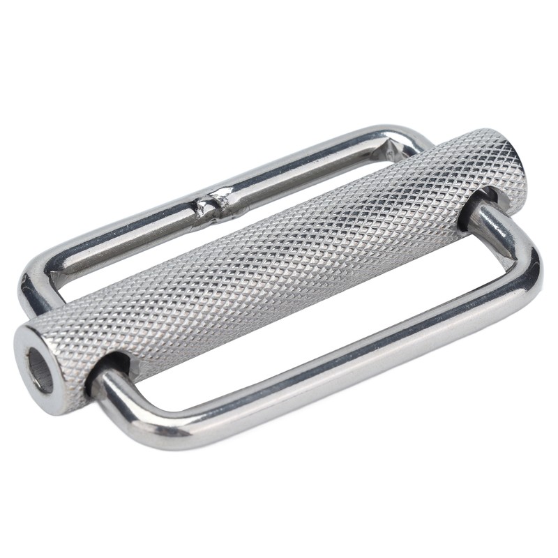 2Pcs Slide Buckle 316 Stainless Steel Rectangle Adjustable Knurled Roller