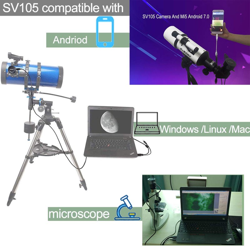Svbony SV105 Telescope Camera 1.25 Inches, Digital Color Astronomy Camera