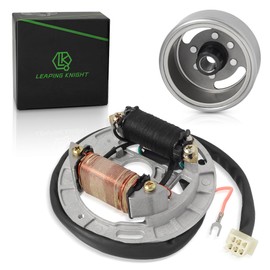 Ignition Magneto Stator Coil with Flywheel Rotor Kit with Plate for Suzuki 2 Stroke 100cc AX100 Copper Powersports Stators Direct Replacement of 2
