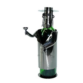 Happy Rabbi Metal Wine Bottle Holder Character