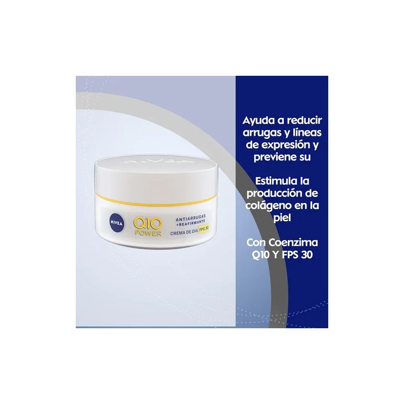 Crema Facial Nivea Q10 Antiarrugas Reafirmante Fps30 50 Ml