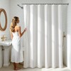 Mould Resistant White Shower Curtains with Hooks, Heavy Duty Polyester