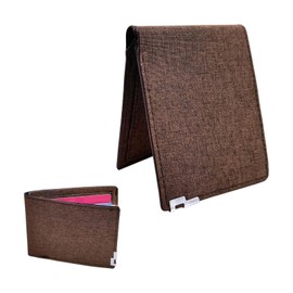 Mens Wallet Slim Credit Card Holder Wallet for Men and Boy, Man Small Wallet Bifold Credit Card Wallet Canvas Mens Slim Wallet Lightweight and Portable for Pants Pockets (Canvas, Brown)