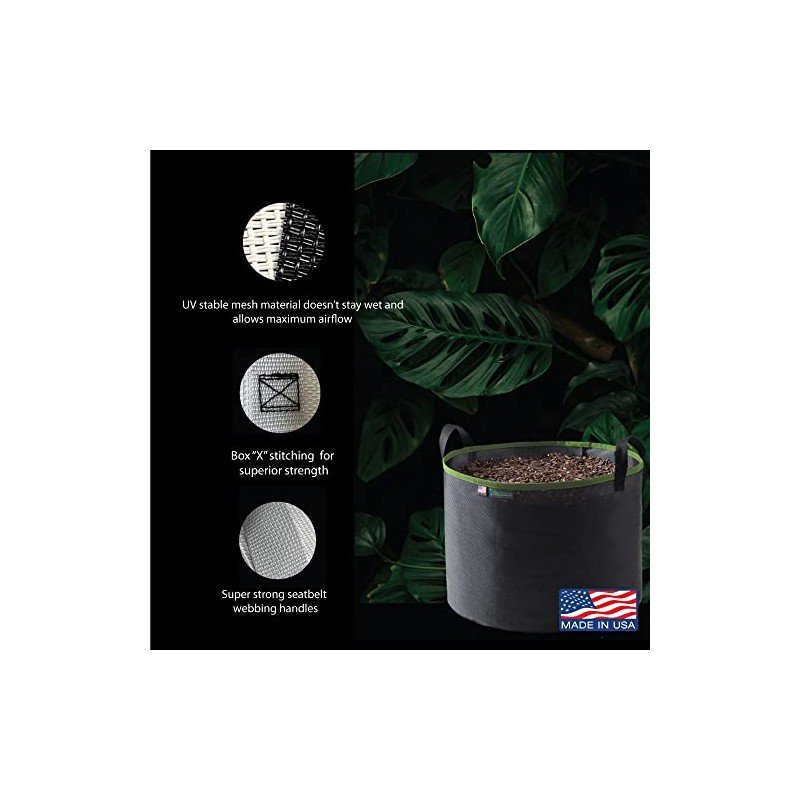 Rain Science Grow Bag, Air Pruning Mesh Fabric Plant Container