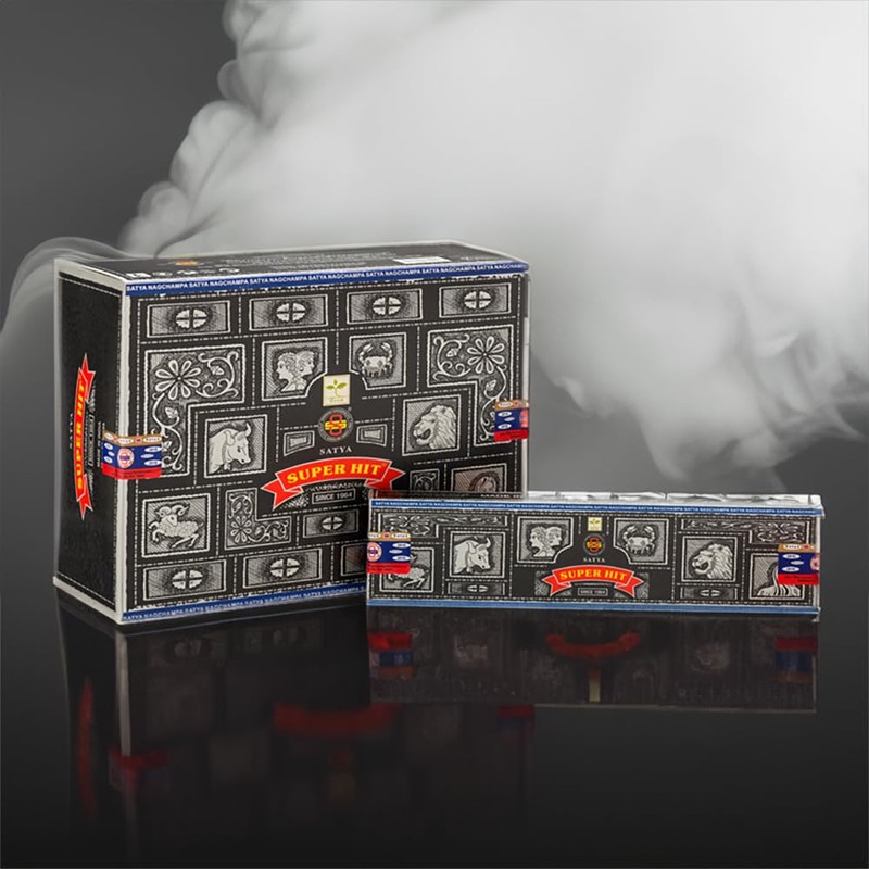 Satya Incense Sticks, 4 Packs x 15g, with Incense Holder,